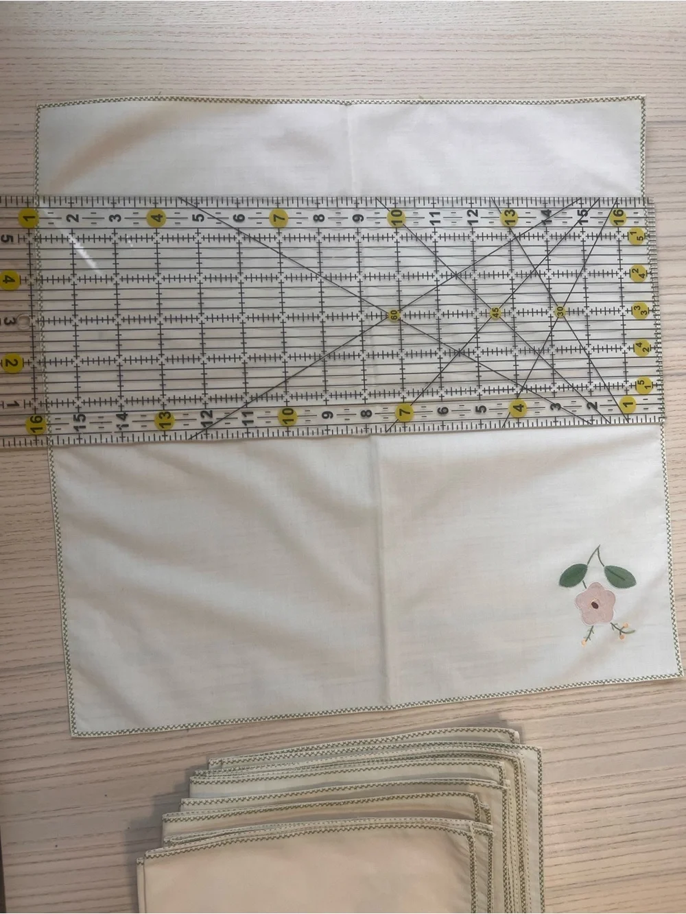 Vintage set embroidered